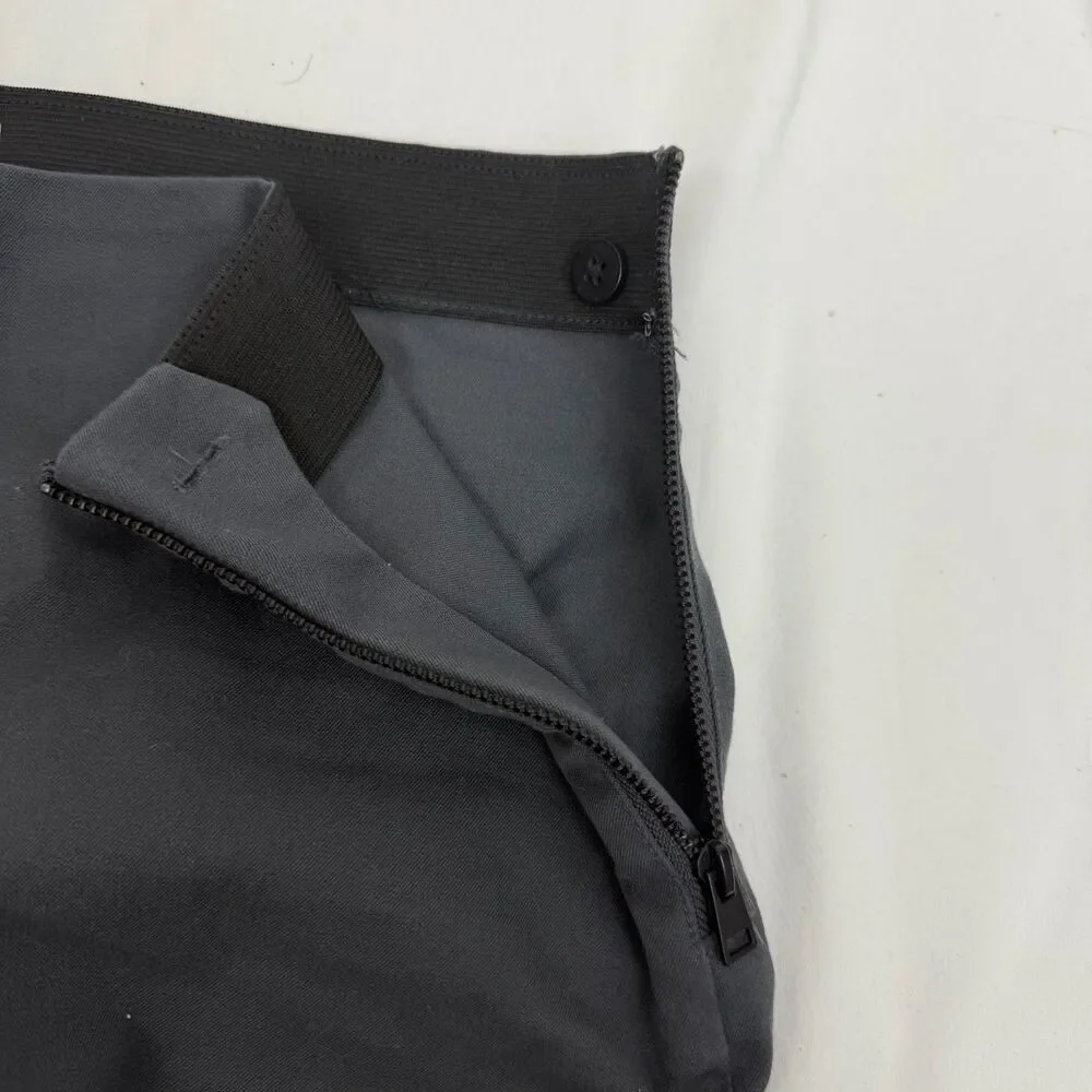 EVERLANE The Side-Zip Stretch Cotton Pant 6 Slate Grey Slim Minimalist EUC B46